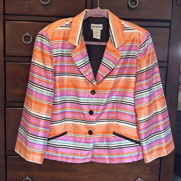 Perceptions Jackets & Blazers - Perceptions Women's Striped Multicolor Blazer size 18